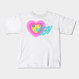 Izzy in Colorful Heart Illustration Kids T-Shirt